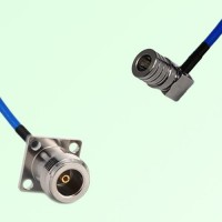 Semi-Flexible Jumper QMA Male Right Angle to N Female 4 Hole 17.5x17.5mm Semi-Flexible Jumper QMA Male Right Angle to N Female 4 Hole 17.5x17.5mm