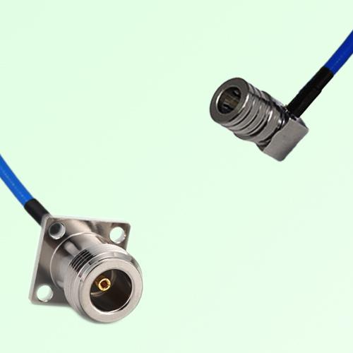Semi-Flexible Jumper QMA Male Right Angle to N Female 4 Hole 17.5x17.5mm Semi-Flexible Jumper QMA Male Right Angle to N Female 4 Hole 17.5x17.5mm