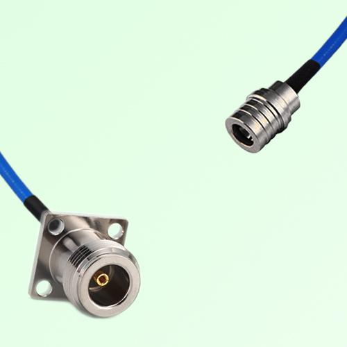 Semi-Flexible Jumper QMA Male to N Female 4 Hole Flange Mount 17.5x17.5mm Semi-Flexible Jumper QMA Male to N Female 4 Hole Flange Mount 17.5x17.5mm