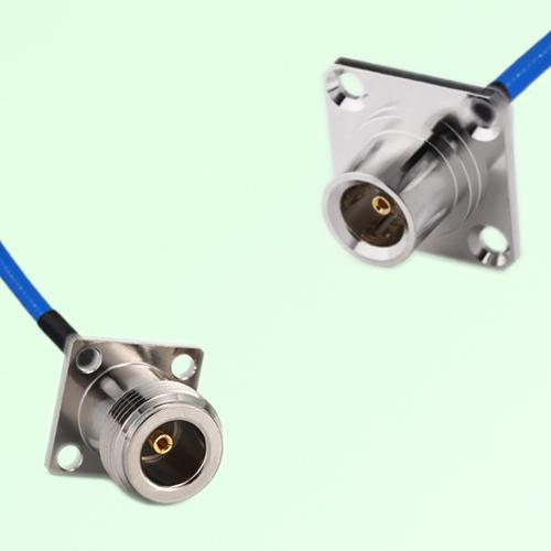 Semi-Flexible Jumper QN Female 4 Hole 25x25mm to N Female 4 Hole 17.5x17.5mm