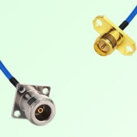 Semi-Flexible Jumper RP SMA Female 2 Hole to N Female 4 Hole 17.5x17.5mm