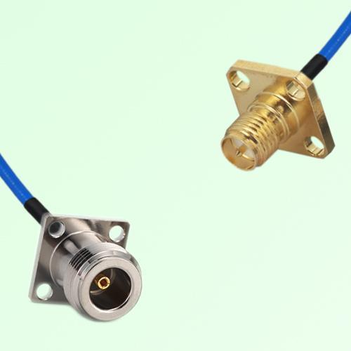 Semi-Flexible Jumper RP SMA Female 4 Hole 12.7x12.7mm to N Female 4 Hole 17.5mm Semi-Flexible Jumper RP SMA Female 4 Hole 12.7x12.7mm to N Female 4 Hole 17.5mm