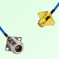 Semi-Flexible Jumper SMA Female 4 Hole 12.7x12.7mm to N Female 4 Hole 17.5mm Semi-Flexible Jumper SMA Female 4 Hole 12.7x12.7mm to N Female 4 Hole 17.5mm