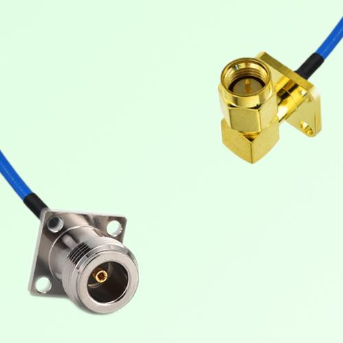 Semi-Flexible Jumper SMA Male Right Angle 4 Hole to N Female 4 Hole 17.5mm Semi-Flexible Jumper SMA Male Right Angle 4 Hole to N Female 4 Hole 17.5mm