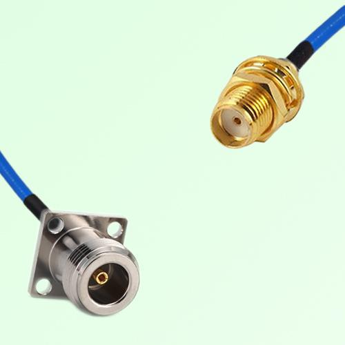 Semi-Flexible Jumper SMA Bulkhead Female to N Female 4 Hole 17.5x17.5mm Semi-Flexible Jumper SMA Bulkhead Female to N Female 4 Hole 17.5x17.5mm