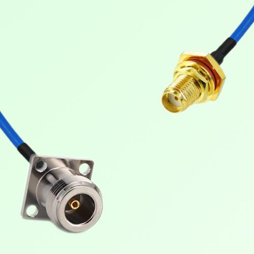 Semi-Flexible Jumper SMA Bulkhead Female with O-Ring to N Female 4 Hole 17.5mm Semi-Flexible Jumper SMA Bulkhead Female with O-Ring to N Female 4 Hole 17.5mm