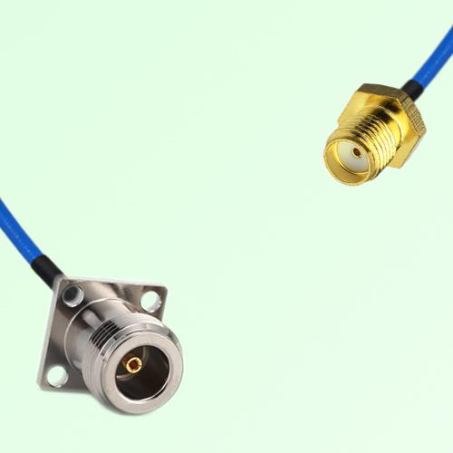 Semi-Flexible Jumper SMA Female to N Female 4 Hole Flange Mount 17.5x17.5mm Semi-Flexible Jumper SMA Female to N Female 4 Hole Flange Mount 17.5x17.5mm