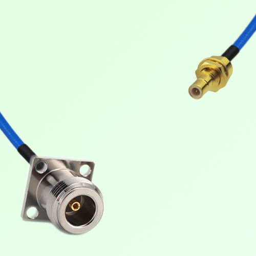Semi-Flexible Jumper SMB Bulkhead Male to N Female 4 Hole 17.5x17.5mm Semi-Flexible Jumper SMB Bulkhead Male to N Female 4 Hole 17.5x17.5mm