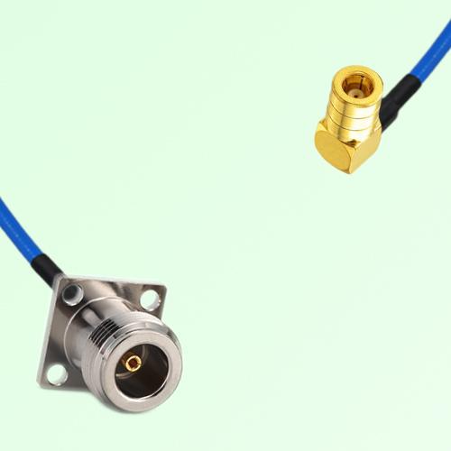 Semi-Flexible Jumper SMB Female Right Angle to N Female 4 Hole 17.5x17.5mm Semi-Flexible Jumper SMB Female Right Angle to N Female 4 Hole 17.5x17.5mm