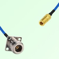 Semi-Flexible Jumper SMB Female to N Female 4 Hole Flange Mount 17.5x17.5mm Semi-Flexible Jumper SMB Female to N Female 4 Hole Flange Mount 17.5x17.5mm