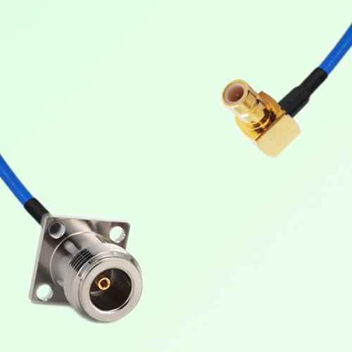 Semi-Flexible Jumper SMB Male Right Angle to N Female 4 Hole 17.5x17.5mm Semi-Flexible Jumper SMB Male Right Angle to N Female 4 Hole 17.5x17.5mm