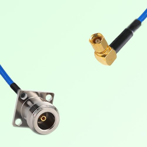 Semi-Flexible Jumper SMC Female Right Angle to N Female 4 Hole 17.5x17.5mm Semi-Flexible Jumper SMC Female Right Angle to N Female 4 Hole 17.5x17.5mm