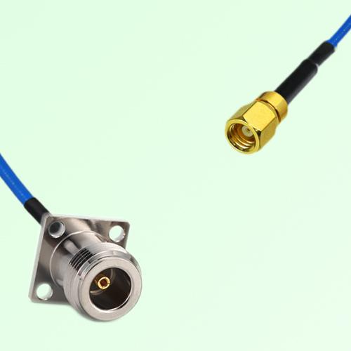 Semi-Flexible Jumper SMC Female to N Female 4 Hole Flange Mount 17.5x17.5mm