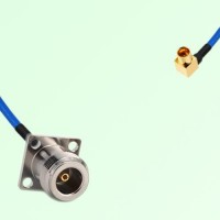 Semi-Flexible Jumper SMP Male Right Angle to N Female 4 Hole 17.5x17.5mm Semi-Flexible Jumper SMP Male Right Angle to N Female 4 Hole 17.5x17.5mm