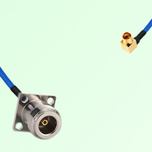 Semi-Flexible Jumper SMP Male Right Angle to N Female 4 Hole 17.5x17.5mm Semi-Flexible Jumper SMP Male Right Angle to N Female 4 Hole 17.5x17.5mm