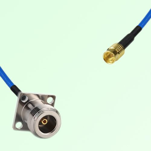 Semi-Flexible Jumper SMP Male to N Female 4 Hole Flange Mount 17.5x17.5mm Semi-Flexible Jumper SMP Male to N Female 4 Hole Flange Mount 17.5x17.5mm