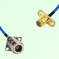 Semi-Flexible Jumper SSMA Female 2 Hole to N Female 4 Hole 17.5x17.5mm