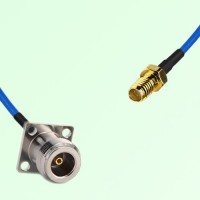 Semi-Flexible Jumper SSMA Female to N Female 4 Hole Flange Mount 17.5x17.5mm Semi-Flexible Jumper SSMA Female to N Female 4 Hole Flange Mount 17.5x17.5mm