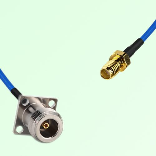 Semi-Flexible Jumper SSMA Female to N Female 4 Hole Flange Mount 17.5x17.5mm Semi-Flexible Jumper SSMA Female to N Female 4 Hole Flange Mount 17.5x17.5mm