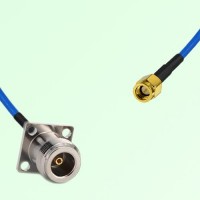 Semi-Flexible Jumper SSMA Male to N Female 4 Hole Flange Mount 17.5x17.5mm Semi-Flexible Jumper SSMA Male to N Female 4 Hole Flange Mount 17.5x17.5mm