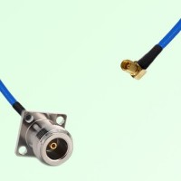 Semi-Flexible Jumper SSMC Female Right Angle to N Female 4 Hole 17.5x17.5mm Semi-Flexible Jumper SSMC Female Right Angle to N Female 4 Hole 17.5x17.5mm
