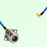 Semi-Flexible Jumper SSMC Male Right Angle to N Female 4 Hole 17.5x17.5mm Semi-Flexible Jumper SSMC Male Right Angle to N Female 4 Hole 17.5x17.5mm