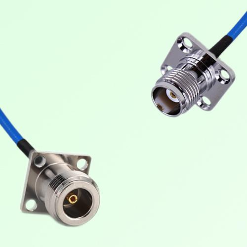 Semi-Flexible Jumper TNC Female 4 Hole 17.5mm to N Female 4 Hole 17.5mm