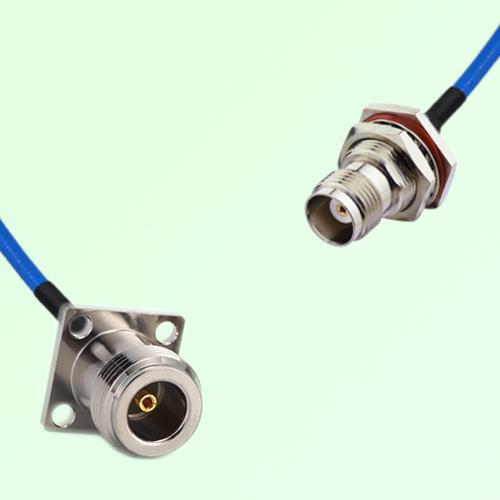 Semi-Flexible Jumper TNC Bulkhead Female with O-Ring to N Female 4 Hole 17.5mm Semi-Flexible Jumper TNC Bulkhead Female with O-Ring to N Female 4 Hole 17.5mm