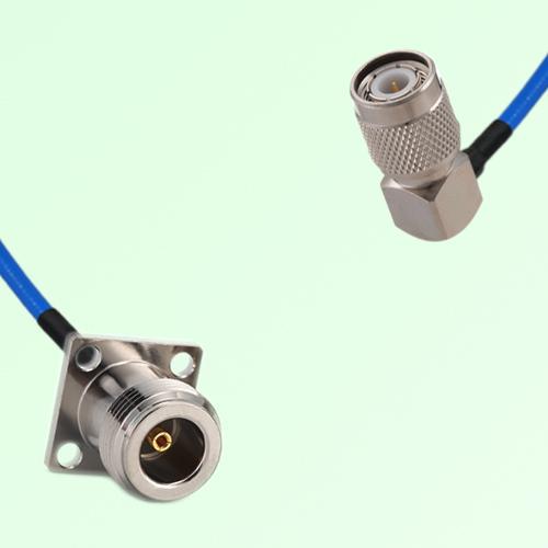 Semi-Flexible Jumper TNC Male Right Angle to N Female 4 Hole 17.5x17.5mm