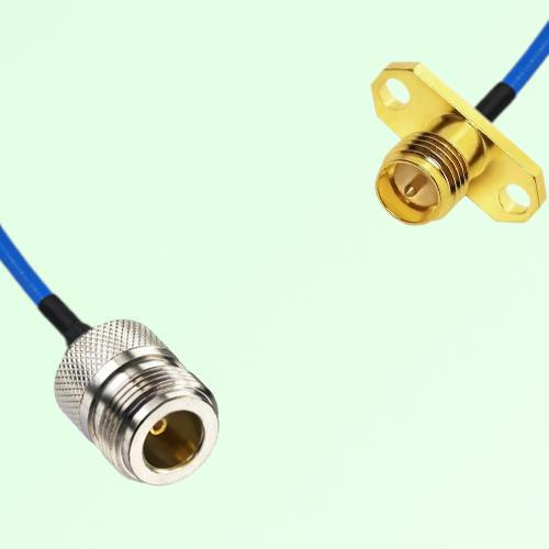 Semi-Flexible Jumper RP SMA Female 2 Hole Flange Mount to N Female Semi-Flexible Jumper RP SMA Female 2 Hole Flange Mount to N Female