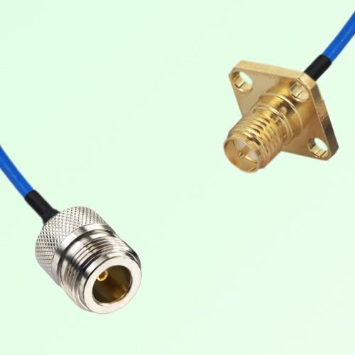 Semi-Flexible Jumper RP SMA Female 4 Hole Flange Mount 12.7x12.7mm to N Female Semi-Flexible Jumper RP SMA Female 4 Hole Flange Mount 12.7x12.7mm to N Female