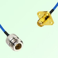Semi-Flexible Jumper SMA Female 4 Hole Flange Mount 12.7x12.7mm to N Female Semi-Flexible Jumper SMA Female 4 Hole Flange Mount 12.7x12.7mm to N Female
