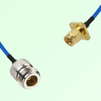 Semi-Flexible Jumper SMA Male 4 Hole Flange Mount 12.7x12.7mm to N Female Semi-Flexible Jumper SMA Male 4 Hole Flange Mount 12.7x12.7mm to N Female