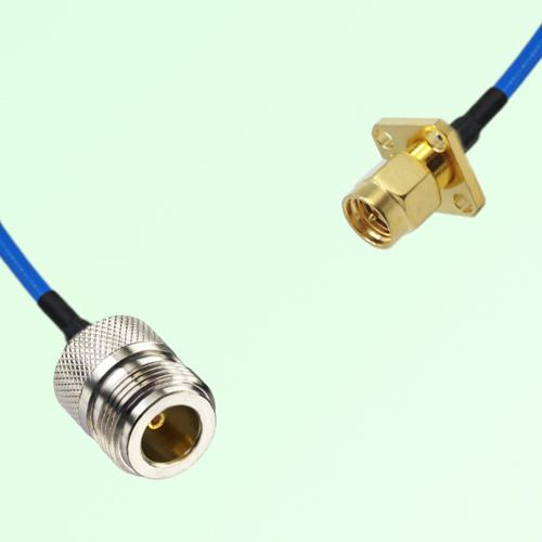 Semi-Flexible Jumper SMA Male 4 Hole Flange Mount 12.7x12.7mm to N Female