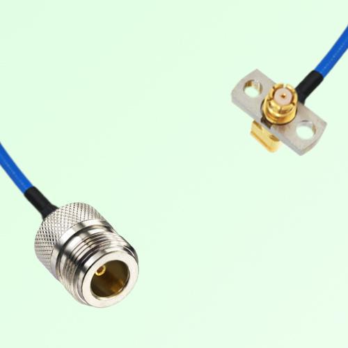 Semi-Flexible Jumper SMP Female Right Angle 2 Hole Flange Mount to N Female Semi-Flexible Jumper SMP Female Right Angle 2 Hole Flange Mount to N Female