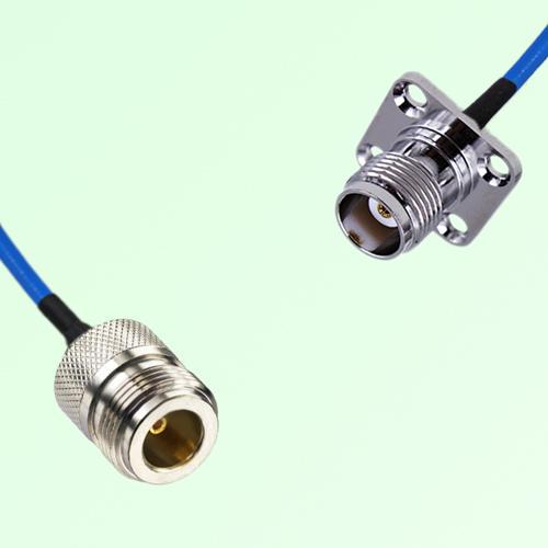 Semi-Flexible Jumper TNC Female 4 Hole Flange Mount 17.5x17.5mm to N Female Semi-Flexible Jumper TNC Female 4 Hole Flange Mount 17.5x17.5mm to N Female