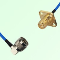 Semi-Flexible Jumper RP SMA Female 4 Hole 12.7x12.7mm to N Male Right Angle