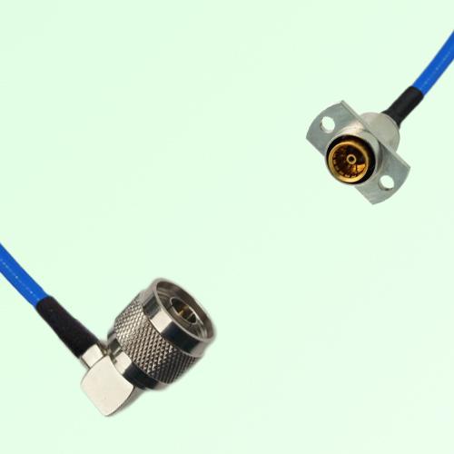 Semi-Flexible Jumper SBMA Female 2 Hole Flange Mount to N Male Right Angle Semi-Flexible Jumper SBMA Female 2 Hole Flange Mount to N Male Right Angle