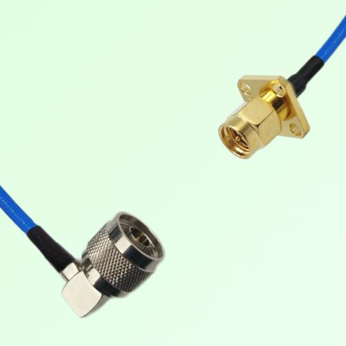 Semi-Flexible Jumper SMA Male 4 Hole 12.7x12.7mm to N Male Right Angle Semi-Flexible Jumper SMA Male 4 Hole 12.7x12.7mm to N Male Right Angle