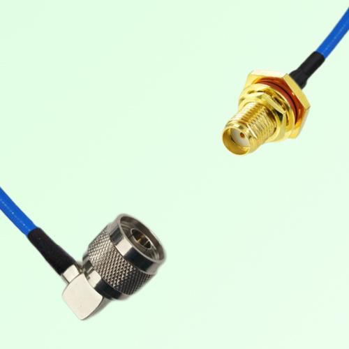 Semi-Flexible Jumper SMA Bulkhead Female with O-Ring to N Male Right Angle Semi-Flexible Jumper SMA Bulkhead Female with O-Ring to N Male Right Angle