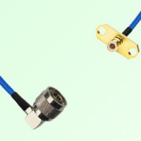 Semi-Flexible Jumper SMB Male 2 Hole Flange Mount to N Male Right Angle Semi-Flexible Jumper SMB Male 2 Hole Flange Mount to N Male Right Angle