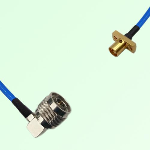 Semi-Flexible Jumper SMP Male 2 Hole Flange Mount to N Male Right Angle Semi-Flexible Jumper SMP Male 2 Hole Flange Mount to N Male Right Angle
