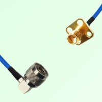 Semi-Flexible Jumper SSMA Female 4 Hole 12.7x12.7mm to N Male Right Angle Semi-Flexible Jumper SSMA Female 4 Hole 12.7x12.7mm to N Male Right Angle