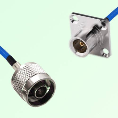 Semi-Flexible Jumper QN Female 4 Hole Flange Mount 25x25mm to N Male