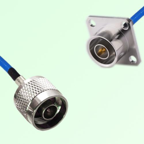 Semi-Flexible Jumper QN Male 4 Hole Flange Mount 25x25mm to N Male Semi-Flexible Jumper QN Male 4 Hole Flange Mount 25x25mm to N Male
