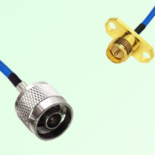 Semi-Flexible Jumper RP SMA Female 2 Hole Flange Mount to N Male