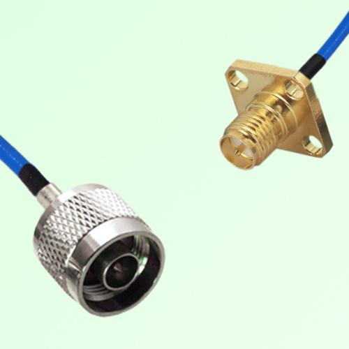 Semi-Flexible Jumper RP SMA Female 4 Hole Flange Mount 12.7x12.7mm to N Male Semi-Flexible Jumper RP SMA Female 4 Hole Flange Mount 12.7x12.7mm to N Male