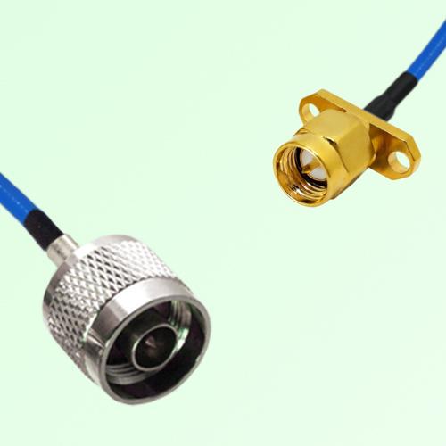 Semi-Flexible Jumper SMA Male 2 Hole Flange Mount to N Male Semi-Flexible Jumper SMA Male 2 Hole Flange Mount to N Male