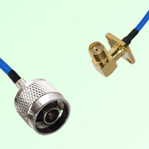 Semi-Flexible Jumper SMA Female Right Angle 4 Hole 12.7x12.7mm to N Male Semi-Flexible Jumper SMA Female Right Angle 4 Hole 12.7x12.7mm to N Male