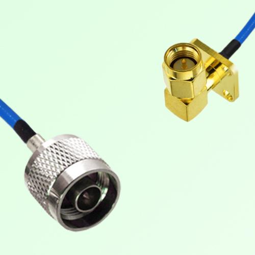 Semi-Flexible Jumper SMA Male Right Angle 4 Hole 12.7x12.7mm to N Male Semi-Flexible Jumper SMA Male Right Angle 4 Hole 12.7x12.7mm to N Male